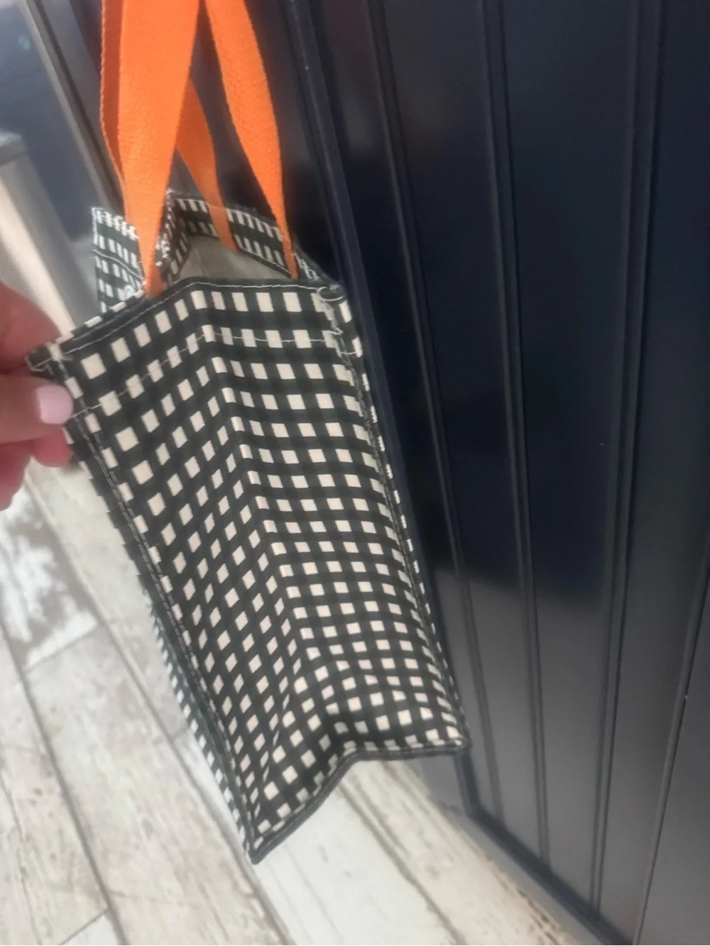 Halloween Ghost Trick-or-Treat Tote Bag with Orange Handles(can be a purse👻)